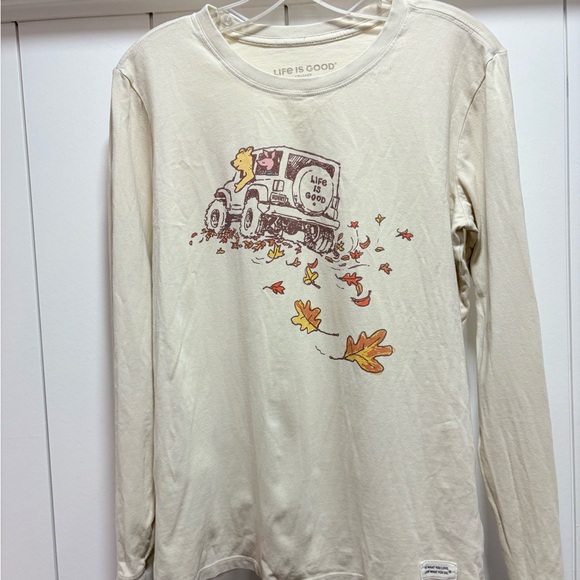 Life Is Good Tops - Life Is Good Shirt Womens Medium Winnie The Pooh Jeep Long Sleeve Crusher